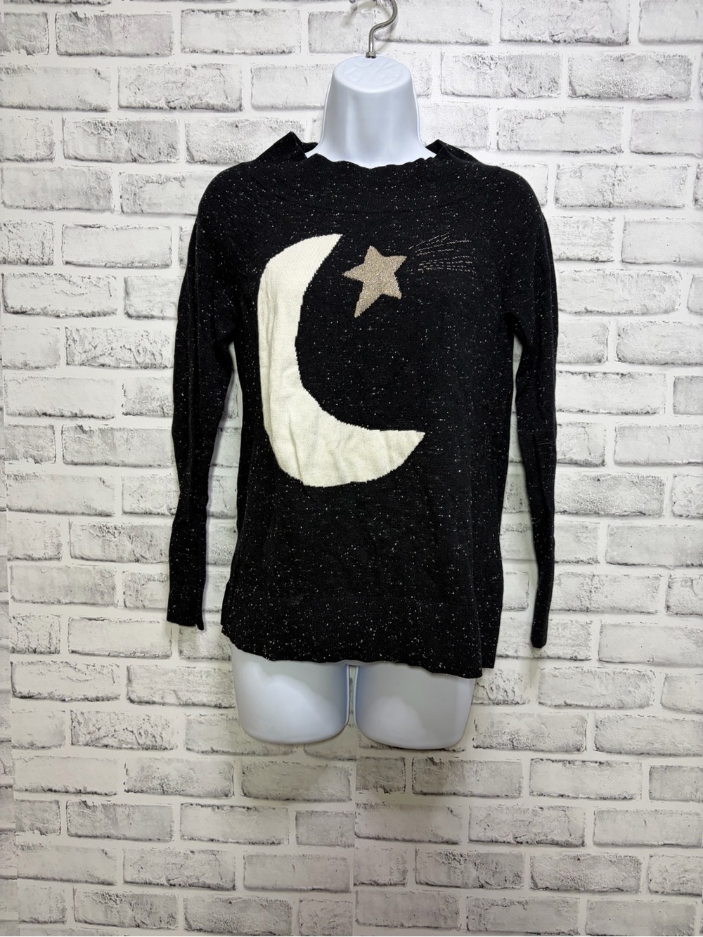 Loft Speckled Moon and Star Sweater Small